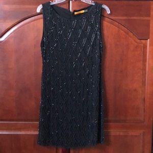Alice + Olivia Augustine Dress. Size 8. Silk Black Beaded.